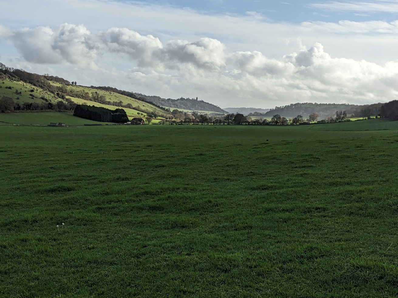 Views across rolling hills